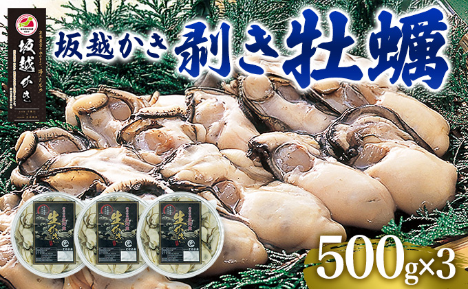  牡蠣 坂越かき 剥き牡蠣 500g×3[