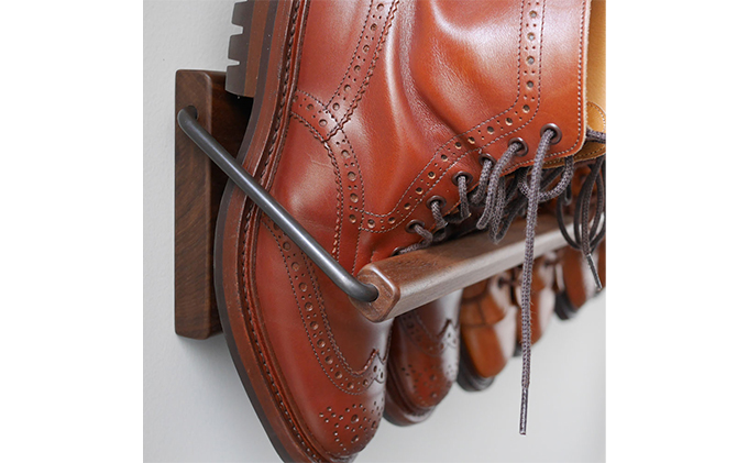 Sneaker wall スニーカーウォール  SW-900WN ウォールナット（おおよそ4足収納 ウォルナット無垢材 壁掛け 木製 シューズラック スリッパラック）【配達不可：沖縄・離島】 雑貨 日用品 家具 