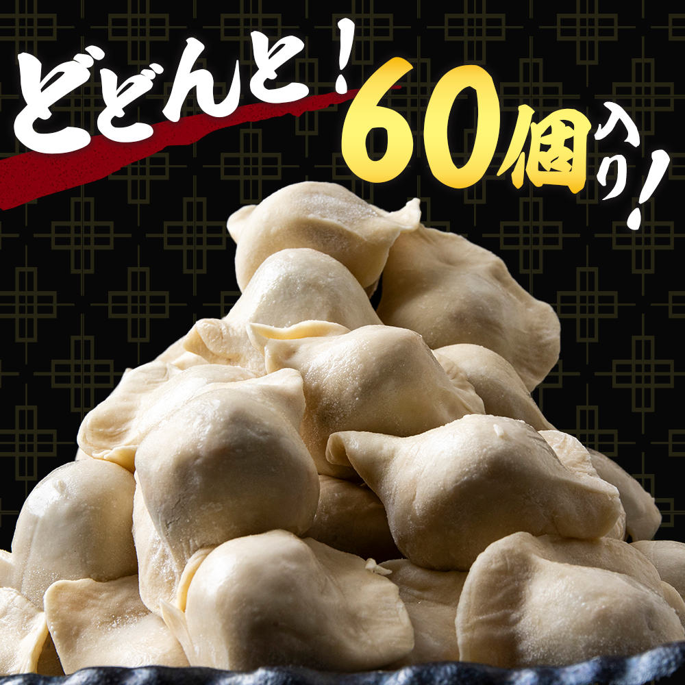北海道白老町のふるさと納税 だぶだぶの肉汁をすすりたくなる餃子 60個（30個入×2パック）