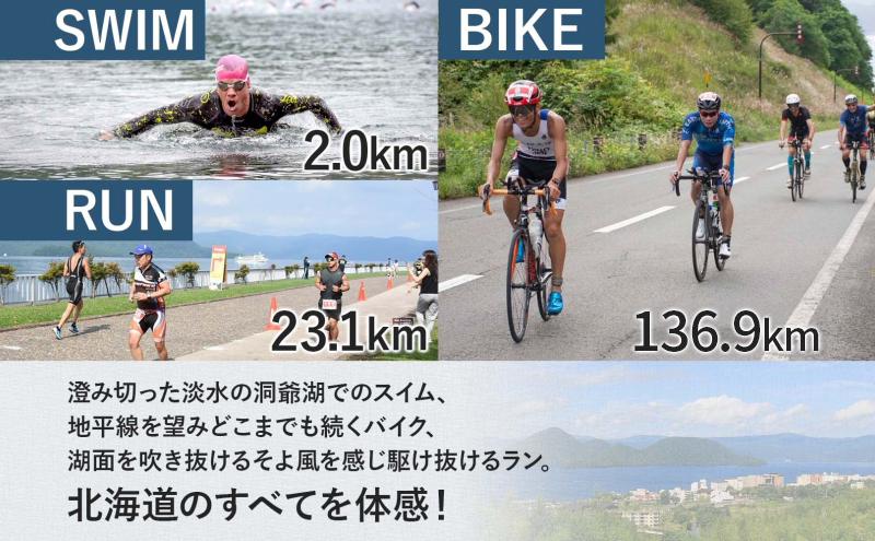 【8月23日（日）開催】北海道トライアスロン Aタイプ 半額参加権 スイム バイク ラン 水泳 自転車 ランニング 3種目 イベント 大会 ハードコース スポーツ レース 会員