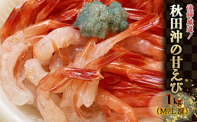 漁師厳選！秋田沖のほっこく赤エビ（甘えび） 1kg 甘海老 あまエビ 海老 