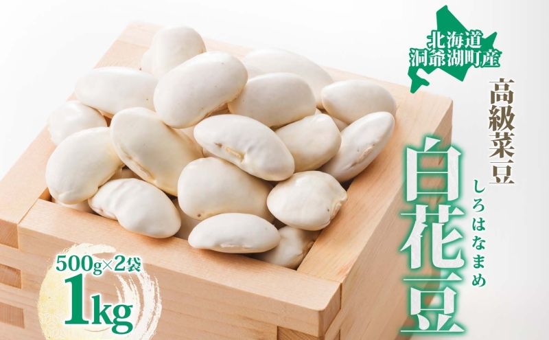 【北海道洞爺湖町】北海道 洞爺湖町産 高級菜豆 白花豆 500g×2袋 計1kg 12月中旬よりお届け しろはなまめ 花豆 豆 マメ まめ 大粒 甘い 北海道産 国産 煮豆 スープ 煮込み料理 常温 お取り寄せ 送料無料 【 洞爺湖町 】