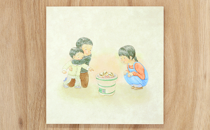 センテンヤアートパネル　『えものがたり』−餅やき− 絵画 和紙 印刷 木製パネル シンプル 洋風 和風 