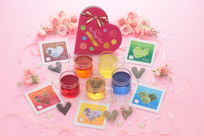 茶ッピー茶歌舞伎（ちゃかぶき）ガチャBOX＆ハートティーバッグ2箱＜維孝館中学校とコラボ開発＞ 飲料類 お茶 ガチャガチャ 深蒸し茶 玄米茶 ほうじ茶 深蒸し茎茶 玉露 ハート型 