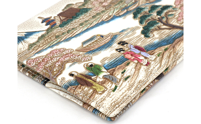 【文庫屋大関】パーソナルホルダー　浮世絵　待乳山【皮革工芸品】 ファッション 小物 シンプル パスポートケース 病院セット 型押し 大関卯三郎 牛革 