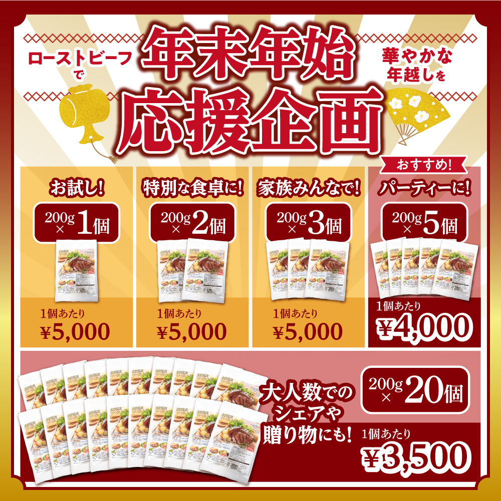 北海道石狩市のふるさと納税 北海道産牛 ローストビーフブロック【200g×2個入】