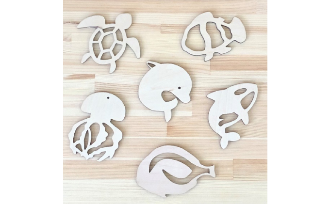 木製モビールてづくりキット［水族館］ 工芸品 インテリア 玩具 おもちゃ 