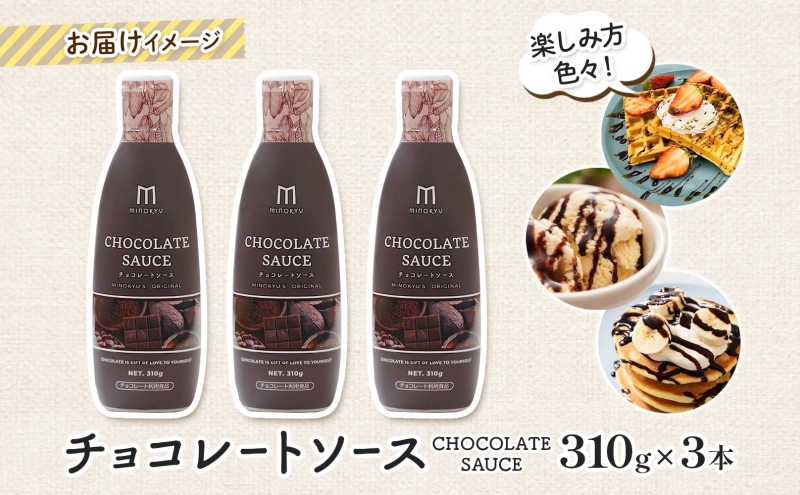  美ノ久 チョコレートソース 310g×3本 チョコレート ソース チョコ クーベルチュール チョコソース デザート アレンジ スイーツ ドリンク トッピング ワッフル パンケーキ チョコレートドリンク お取り寄せ ご当地 送料無料 岐阜県 安八町
