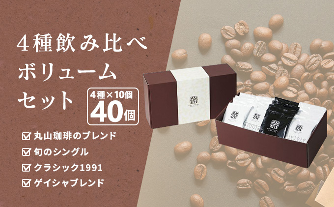 コーヒー 丸山珈琲 ドリップバッグ 4種 ボリューム セット ドリップ 珈琲 ドリップコーヒー 飲み比べ 飲料 ブレンド スペシャルティコーヒー 手軽 バイヤー厳選 