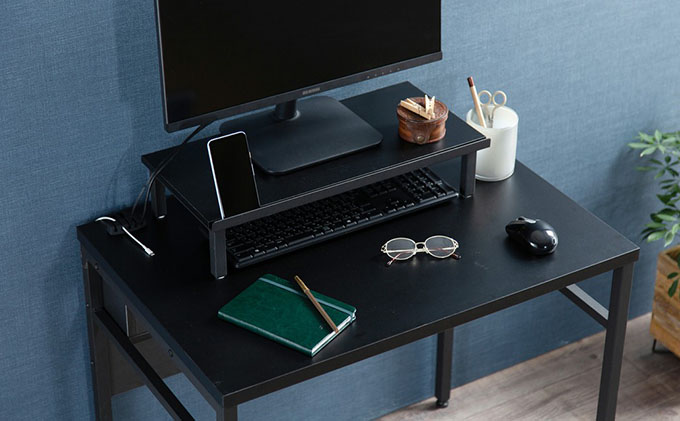 ケーブル収納デスク モニター台付 CSD-800M ブラック/ブラック アイリスオーヤマ 雑貨 日用品 インテリア 