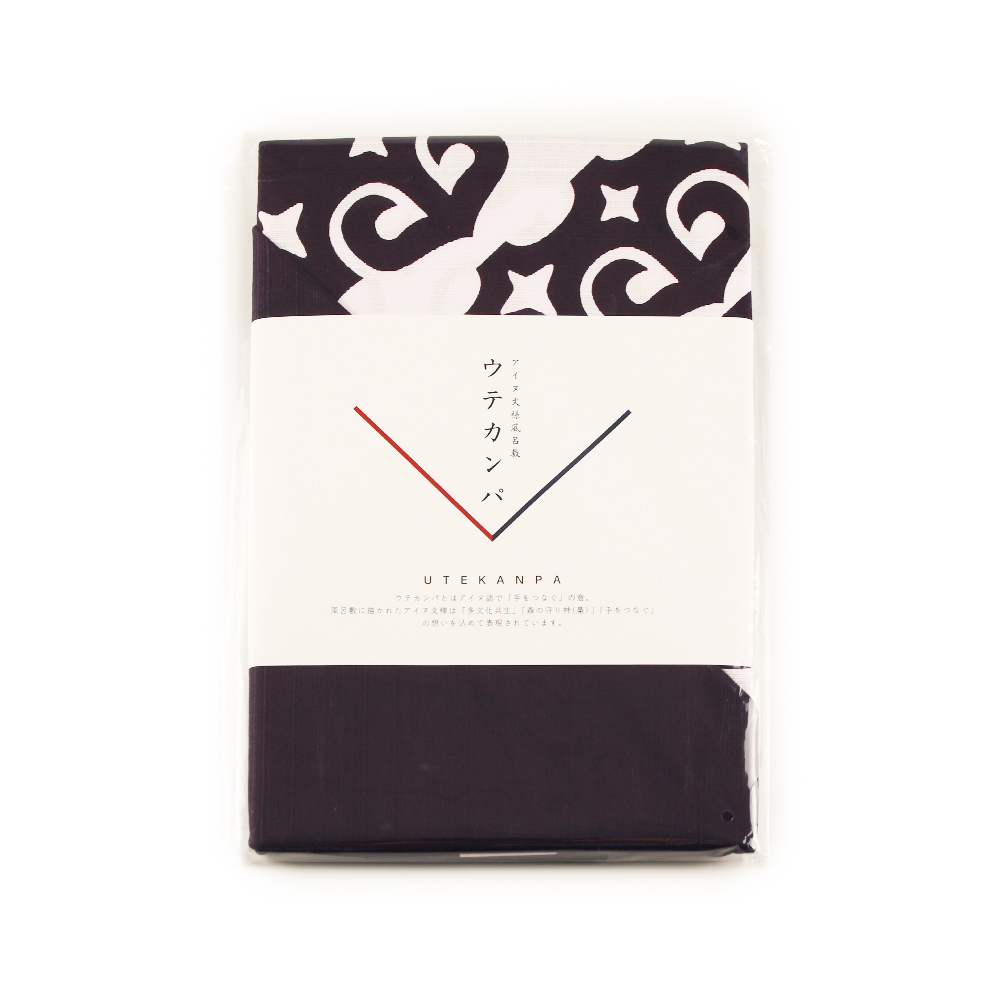 北海道白老町のふるさと納税 【共生の想い・ウテカンパ～手をつなぐ～】アイヌ文様風呂敷（青）