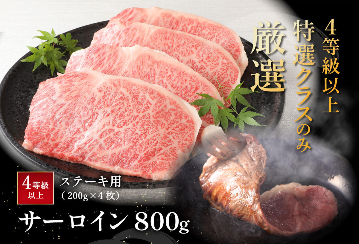 【1月発送分】【緊急支援対象品】極上近江牛サーロインステーキ【800ｇ（ 200ｇ×4枚）】【CB03W-1m】
