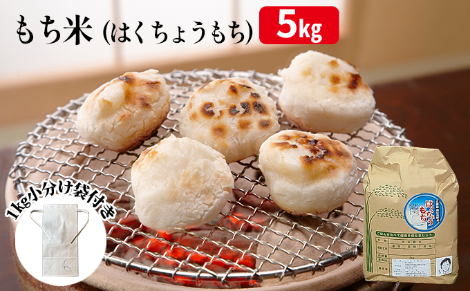 南富良野産　もち米(はくちょうもち) 5kg 北海道 南富良野町 もち米 はくちょうもち お米 米 お餅 おもち 赤飯 おこわ 大福 5キロ 