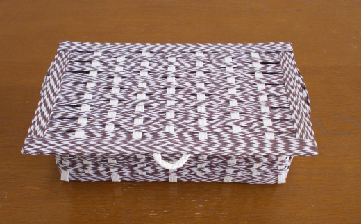 15-181 ランドリーボックス・マスクケース付(茶＆白)