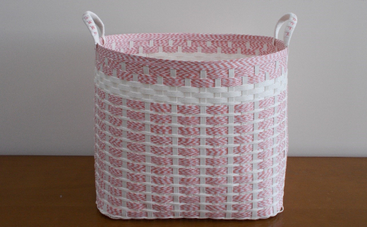 15-182 ランドリーボックス・マスクケース付(ピンク＆白)