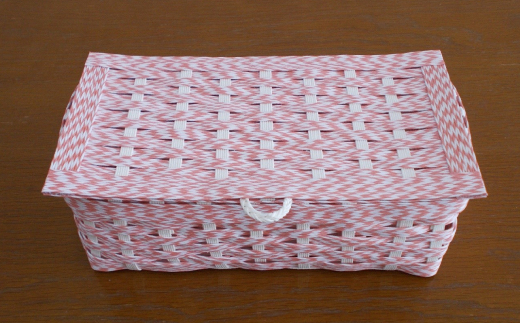 15-182 ランドリーボックス・マスクケース付(ピンク＆白)
