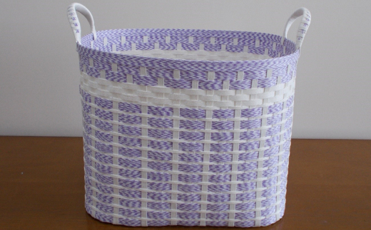 15-183 ランドリーボックス・マスクケース付(むらさき＆白)