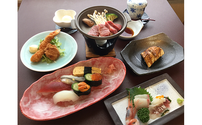 寿し処あおきや　お食事券（5000円分） チケット お寿司 お刺身 焼きあなご バリアフリー イス席 個室 セット 