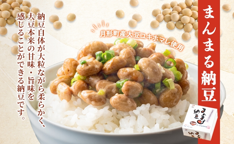 【3ヶ月定期便】北海道 月形 のうまみ 朝ごはんセット まんまる 納豆 36個 ななつぼし 5kg お米 保存料不使用 安心 安全 手作業 美味しい 大粒  タレ付 からし付 お取り寄せ 送料無料 エーコープつきがた  月形町