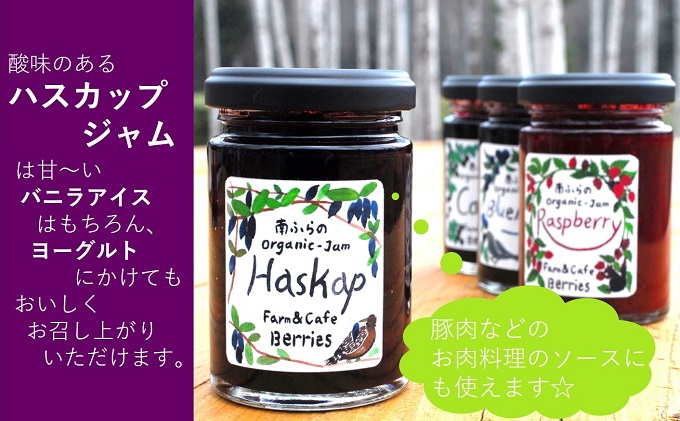 2種のベリー【ハスカップ＆ラズベリー】手作りジャムセット 各2個 北海道 南富良野町 ジャム ベリー ハスカップ ラズベリー ソース カシス てんさい糖 無農薬 ポリフェノール 鉄分 ビタミン 