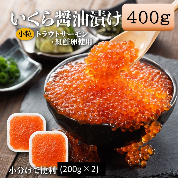 福岡県新宮町のふるさと納税 A1594.いくら醤油漬（サーモントラウト・紅鮭）400g（200g×2パック）