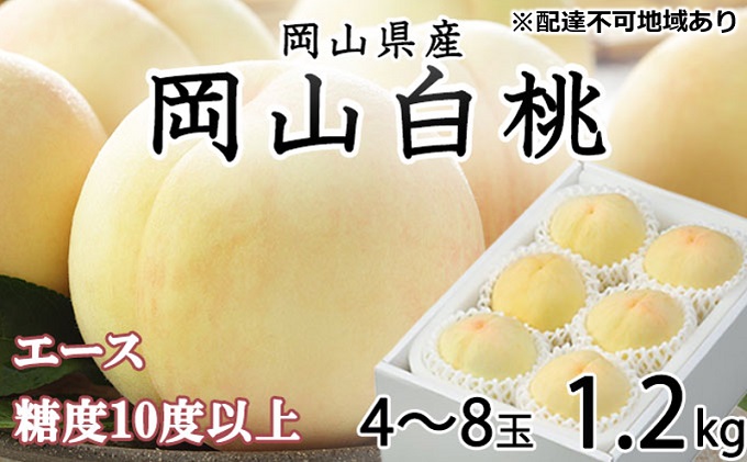 【岡山県玉野市】桃 2026年 先行予約 岡山 白桃 エース4〜8玉 約1.2kg JA おかやま のもも(早生種・中生種) もも モモ 岡山県産 国産 フルーツ 果物 ギフト