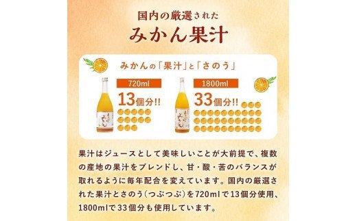 奈良県葛城市のふるさと納税 梅乃宿 あらごしみかん 1800ml ／ お酒 リキュール ギフト 贈り物 プレゼント 人気 メーカー直送 果肉たっぷり デザート つぶつぶ食感 ロック ストレート 奈良県 葛城市