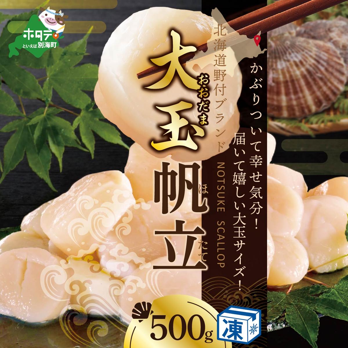 北海道 野付産 冷凍ホタテ 貝柱 大玉（Sサイズ）ホタテ500g