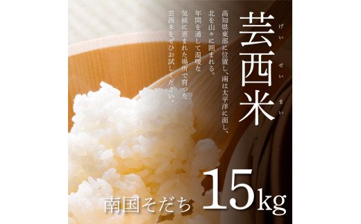 KNK023　芸西米（げいせいまい） "南国そだち"  15kg  令和4年 高知の温暖な気候で育った芸西米 ※お申込み後に精米したての コメ を出荷いたします。令和4年産 米  新米 白米 お米 美味しい あっさり 柔らかい 国産 高知県産 故郷納税 12000円
