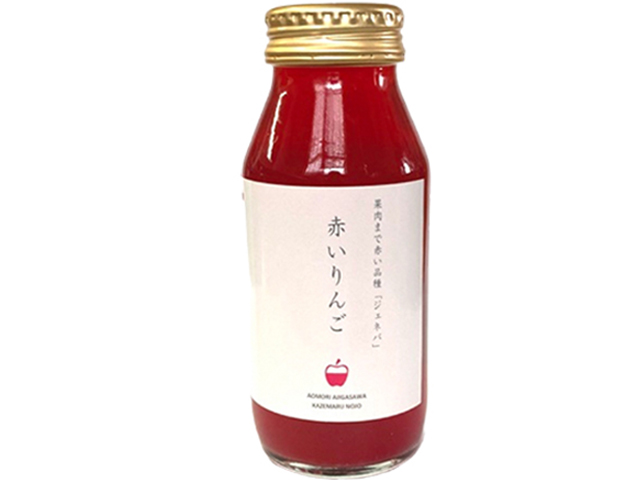 風丸農場 赤いりんごのジュース 無添加 青森県産 180ml×8本セット 飲料類 果汁飲料 千雪 りんごジュース 