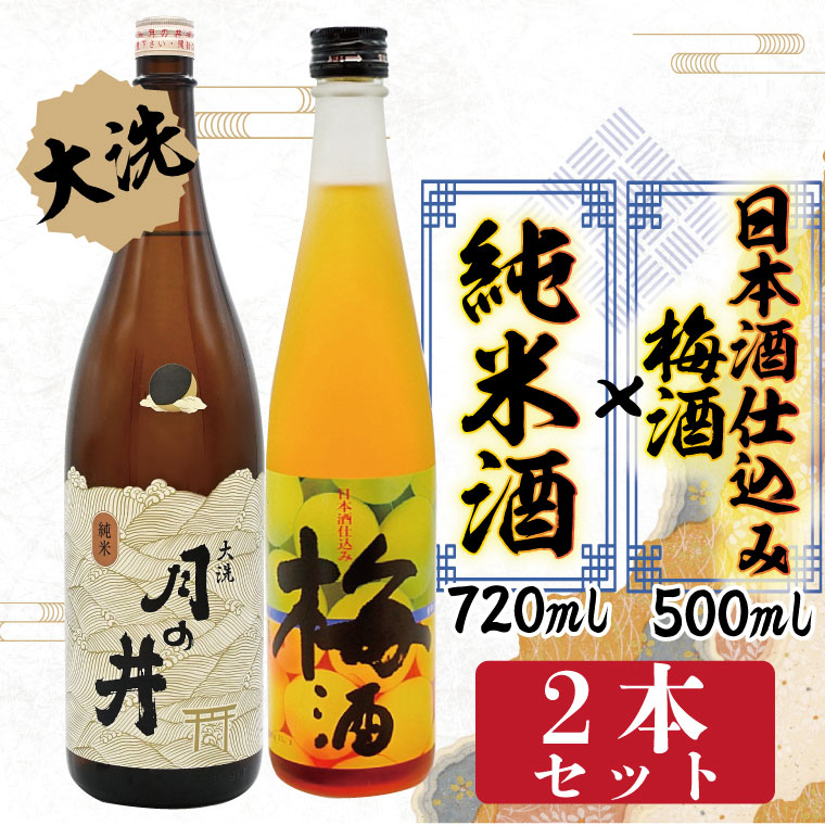 【茨城県大洗町】日本酒 純米酒 日本酒 仕込み 梅酒 2本 セット 月の井 大洗 地酒