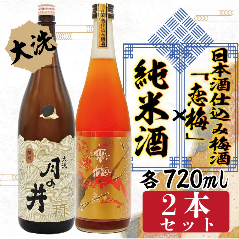 純米酒 日本酒 仕込み 梅酒 恋梅 720ml 2本 セット 月の井 大洗 地酒 国産梅 茨城