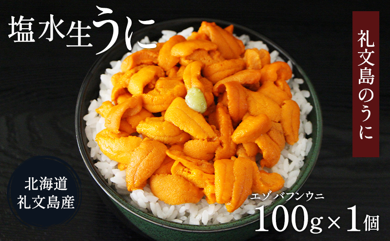 先行予約 北海道 礼文島産  塩水ウニ （ エゾバフンウニ ）100g×1  生うに うに 雲丹  魚貝類 生ウニ 海の幸 肴 つまみ 海鮮 生もの 北海道産 