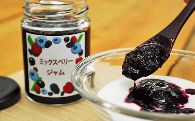 4種の手作りミックスベリージャム　4個 北海道 南富良野町 ジャム ベリー ソース セット 詰合せ ブルーベリー てんさい糖 酸味 甘味 香り 甘酸っぱい 美味しい 甘さ控えめ 
