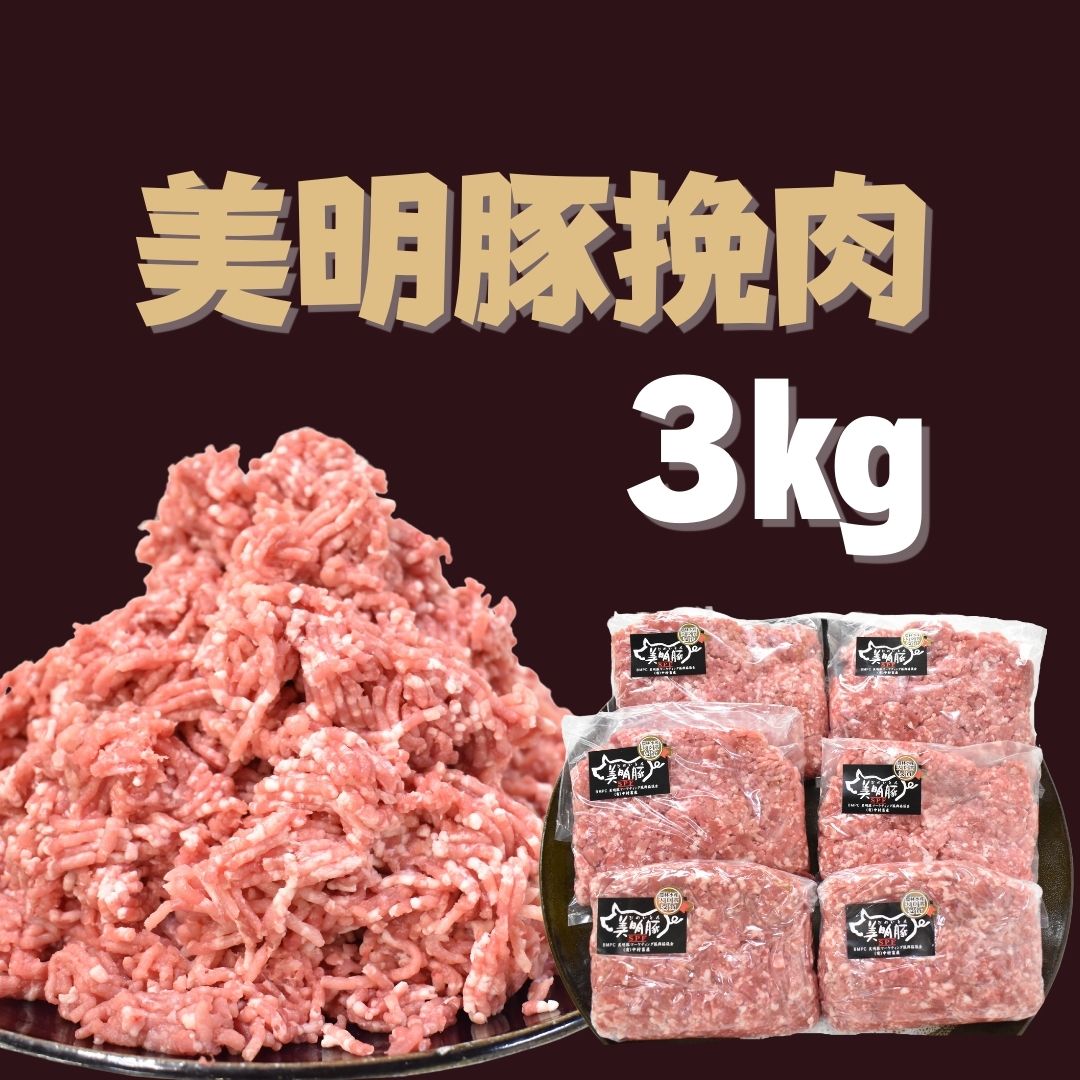 茨城県行方市のふるさと納税 【美明豚】挽肉 約500g×6パック｜肉 お肉 ひき肉 豚肉 挽肉 美明豚 豚 ハンバーグ 煮物 キーマカレー 茨城県 行方市(DH-4-1)
