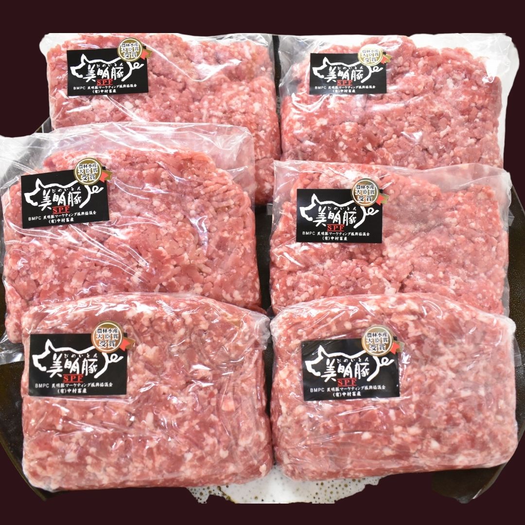 茨城県行方市のふるさと納税 【美明豚】挽肉 約500g×6パック｜肉 お肉 ひき肉 豚肉 挽肉 美明豚 豚 ハンバーグ 煮物 キーマカレー 茨城県 行方市(DH-4-1)
