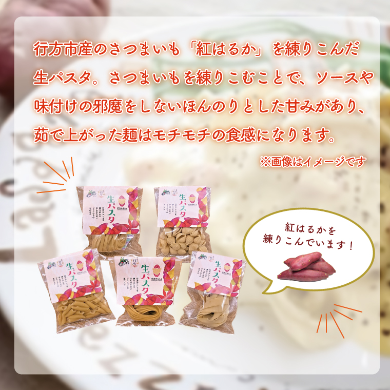茨城県行方市のふるさと納税 CJ-3 【12ヶ月定期便】 紅はるか使用 生パスタ5種（計10食分）＆トマトソース5袋