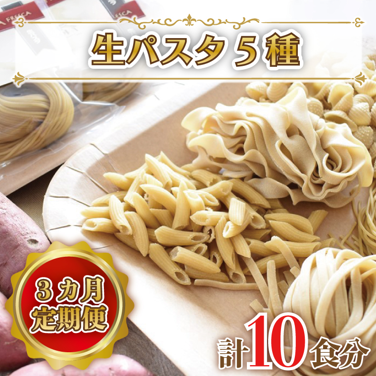 茨城県行方市のふるさと納税 CJ-4 【3ヶ月定期便】 紅はるか使用 生パスタ5種（計10食分）