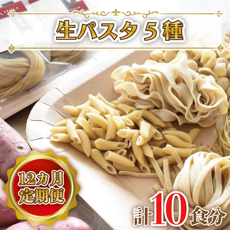 茨城県行方市のふるさと納税 CJ-6 【12ヶ月定期便】 紅はるか使用 生パスタ5種（計10食分）