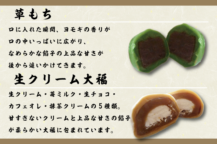 茨城県行方市のふるさと納税 K-8-1 生クリーム大福＆草もちセット　各10個