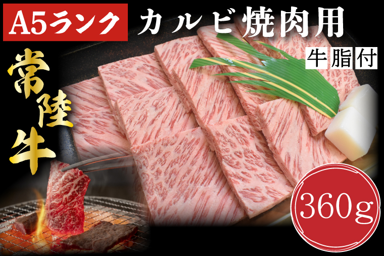 茨城県行方市のふるさと納税 DT-5【常陸牛A5ランク】カルビ焼肉用360g