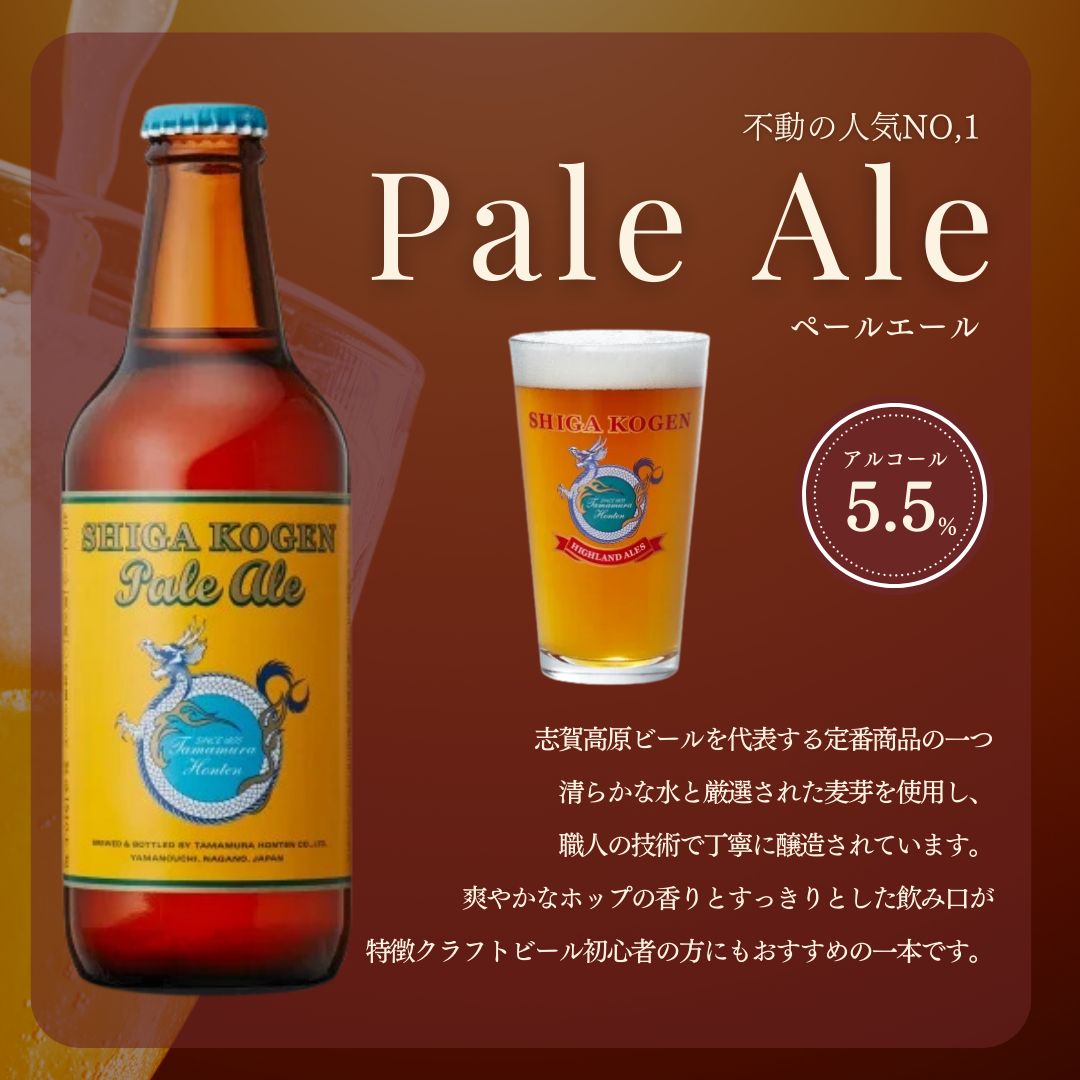 玉村本店 志賀高原ビール6本セット 【 クラフトビール 志賀高原ビール 飲み比べセット ビール 詰め合わせ セット 地ビール 飲み比べ 黒ビール IPA ipa ペールエール ギフト 酒 お酒 アルコール 飲料 志賀高原 長野県 長野 】 