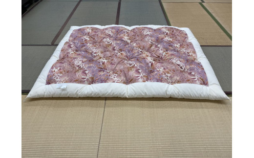 極上純綿　もめん布団　掛敷セット　(みやび柄・赤)【CW100W】