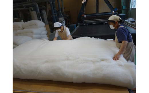 極上純綿　もめん布団　掛敷セット　(みやび柄・青)【CW101W】