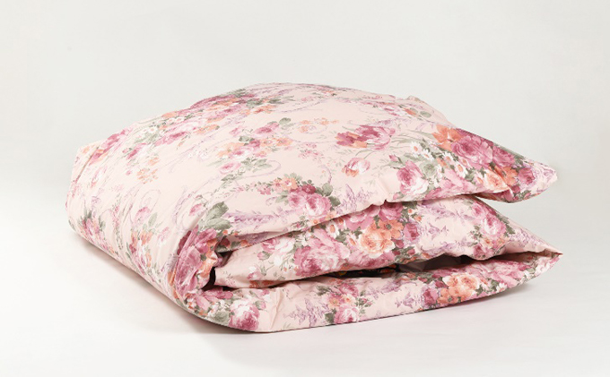 【春夏用】洗える羽毛肌掛け布団シングルダウン90％0.3kgダウンケット洗濯できる花柄ピンク日本製 寝具 軽量 抗菌 消臭 