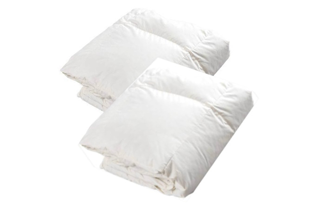 2枚組【春夏用羽毛肌掛け布団】洗える肌布団シングルダウン90％0.3kg日本製洗濯可クリーム2枚セット 寝具 軽量 抗菌 消臭 立体キルト 