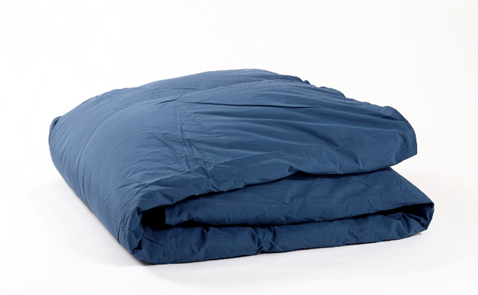 【春夏用】洗える羽毛肌掛け布団シングルダウン90％0.3kgダウンケット洗濯できる無地ネイビー日本製 寝具 軽量 抗菌 消臭 