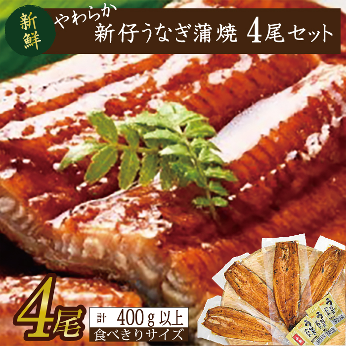 やわらか国内産うなぎ蒲焼き！ 食べ切りサイズ100～120g 4尾　計400g以上|うなぎ 鰻 蒲焼 食べ切り 茨城県 行方市(AD-104-1)