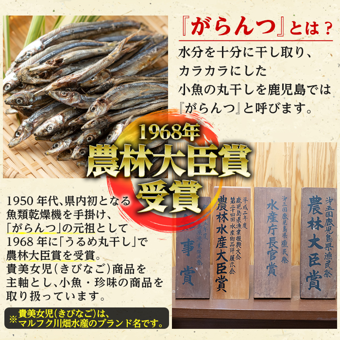 鹿児島県阿久根市産生干し「かたくちいわし」(計5袋・1袋40g)国産 魚介