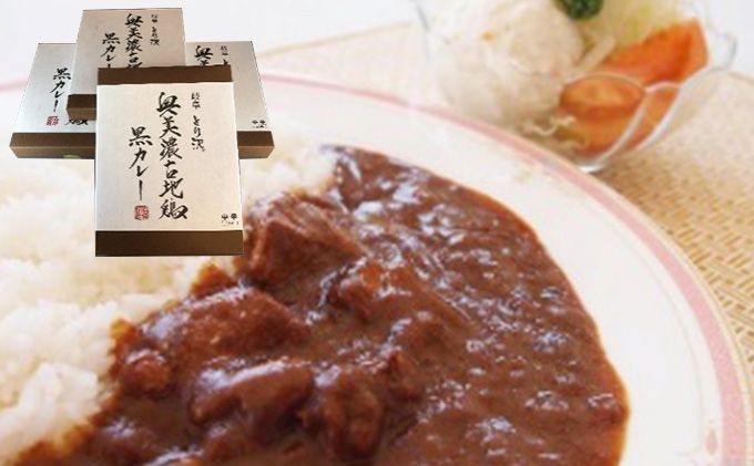 【岐阜県海津市】神代の味・奥美濃古地鶏 黒カレー 4箱セット お肉 鶏肉 加工食品 レトルト 玉ねぎ 柔らかい